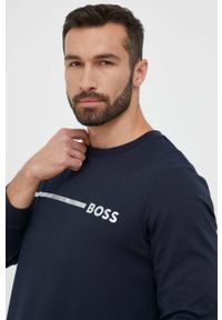 BOSS bluza lounge kolor granatowy z nadrukiem. Kolor: niebieski. Wzór: nadruk #5