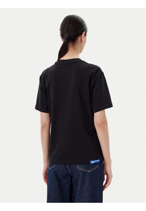 Karl Lagerfeld - KARL LAGERFELD T-Shirt A1W17005 Czarny Relaxed Fit. Typ kołnierza: dekolt w karo. Kolor: czarny. Materiał: bawełna