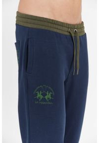 La Martina - LA MARTINA Granatowe spodnie męskie dresowe z bawełny. Kolor: niebieski. Materiał: bawełna, dresówka #2