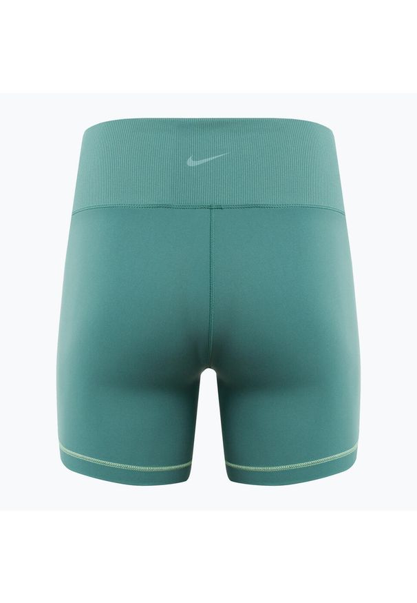 Spodenki damskie Nike One Rib High-Waisted 5" Biker. Kolor: zielony