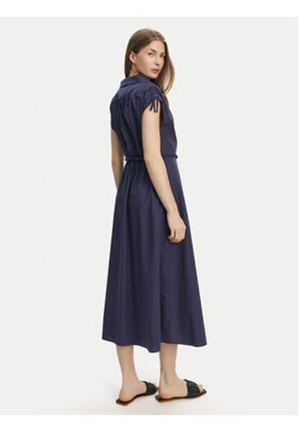 Marella Sukienka codzienna Riviera 2513221052 Granatowy Relaxed Fit. Okazja: na co dzień. Kolor: niebieski. Materiał: bawełna. Typ sukienki: proste. Styl: casual