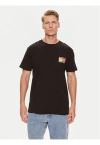 Tommy Jeans T-Shirt Summer Flag DM0DM19171 Czarny Regular Fit. Kolor: czarny. Materiał: bawełna