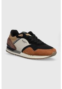 Pepe Jeans sneakersy LONDON FOREST M kolor brązowy PMS30992. Nosek buta: okrągły. Kolor: brązowy. Materiał: guma #4