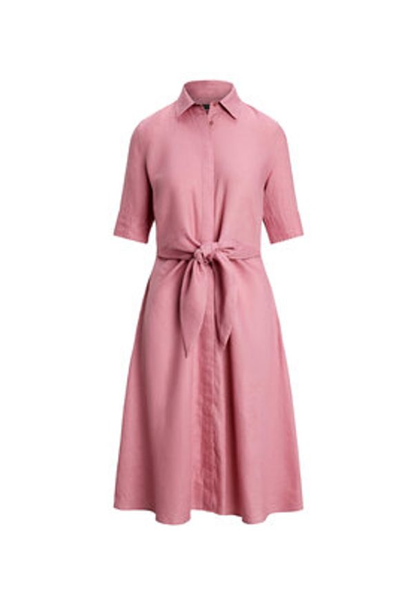 Lauren Ralph Lauren - LAUREN RALPH LAUREN Sukienka koszulowa 200905667017 Różowy Regular Fit. Kolor: różowy. Materiał: len. Typ sukienki: koszulowe