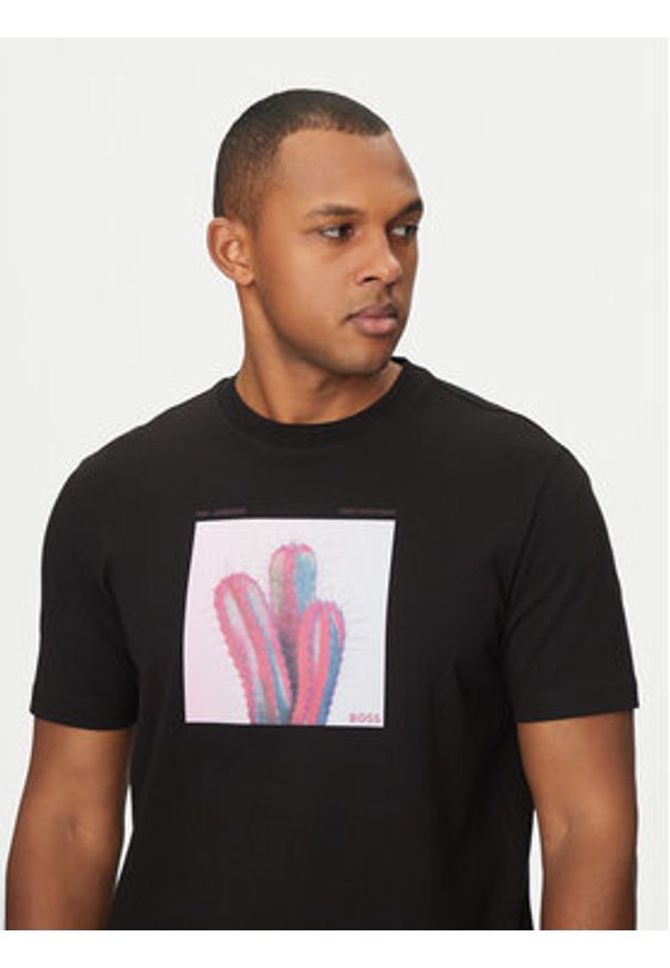 BOSS T-Shirt Te_Mextour 50535079 Czarny Regular Fit. Kolor: czarny. Materiał: bawełna