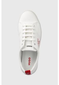 Hugo - HUGO buty Zero kolor biały. Nosek buta: okrągły. Zapięcie: sznurówki. Kolor: biały. Materiał: guma, włókno