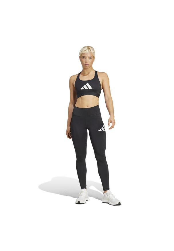 Adidas - Legginsy fitness damskie ADIDAS. Materiał: materiał, skóra. Sport: fitness