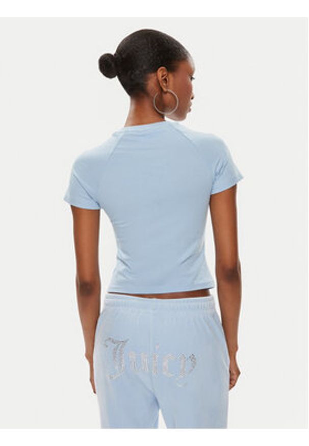 Juicy Couture T-Shirt JCMCT223257 Błękitny Slim Fit. Kolor: niebieski. Materiał: bawełna