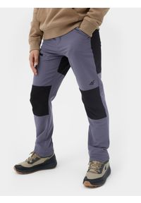 4F JUNIOR - Spodnie trekkingowe szybkoschnące chłopięce. Kolor: niebieski. Materiał: tkanina, materiał #2