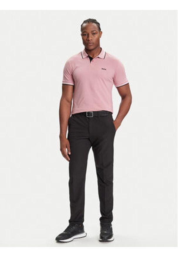 BOSS Polo Paul 50506193 Różowy Slim Fit. Typ kołnierza: polo. Kolor: różowy. Materiał: bawełna