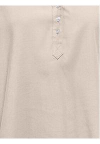 only - ONLY Polo Aris 15364279 Beżowy Loose Fit. Typ kołnierza: polo. Kolor: beżowy. Materiał: wiskoza #2