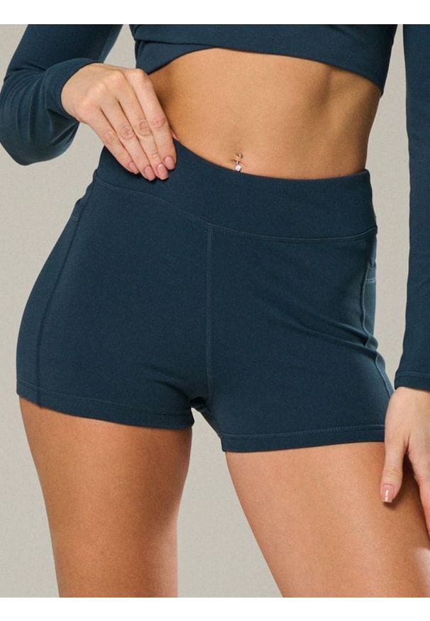 Sinsay - Kolarki sportowe - granatowy. Kolor: niebieski. Styl: sportowy