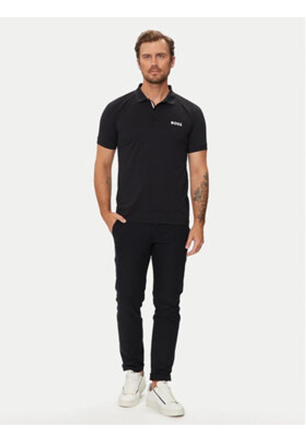 BOSS - Boss Polo Patteo MB 15 50519853 Czarny Slim Fit. Typ kołnierza: polo. Kolor: czarny. Materiał: syntetyk