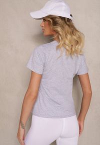 Renee - Szary Casualowy Bawełniany T-shirt Rivali. Okazja: na co dzień. Kolor: szary. Materiał: bawełna. Styl: casual #5
