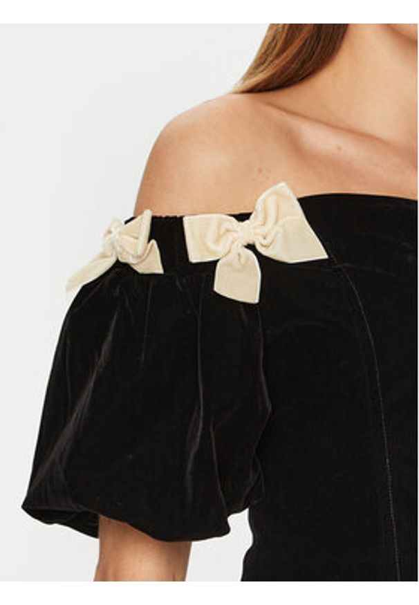 Eleh Bluzka E00201 Czarny Regular Fit. Kolor: czarny. Materiał: bawełna