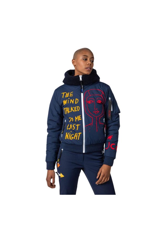 Kurtka narciarska Rossignol JCC damska W Yety Fleecy Bomber JKT granatowa. Kolor: niebieski. Sezon: zima. Sport: narciarstwo