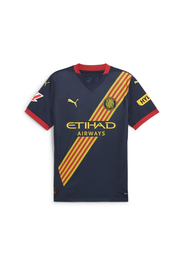 Puma - Młodzieżowa koszulka wyjazdowa Girona FC 24/25 PUMA Club Navy Pelé Yellow Blue. Kolor: wielokolorowy, niebieski, żółty. Sport: piłka nożna