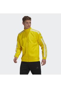 Adidas - Kurtka adidas Squadra 21 Presentation. Kolor: biały, wielokolorowy, żółty. Sport: piłka nożna