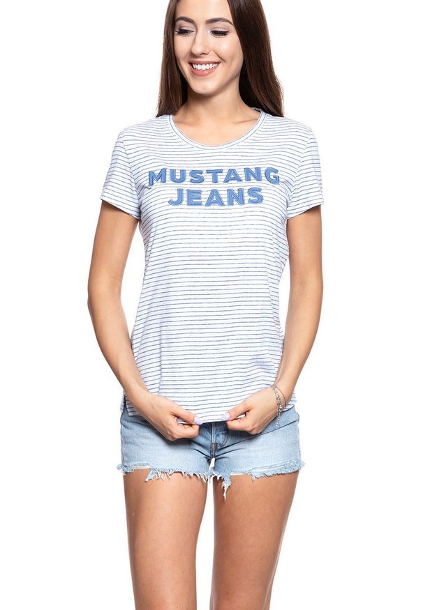 Mustang - MUSTANG T SHIRT DAMSKI Alexia C Print 1009881 11812. Wzór: nadruk
