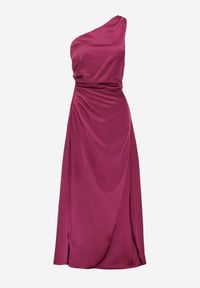 Renee - Fioletowa Elegancka Sukienka na Jedno Ramię o Asymetrycznym Fasonie Leylane. Kolor: fioletowy. Typ sukienki: asymetryczne. Styl: elegancki. Długość: maxi #3