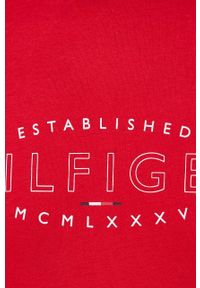 TOMMY HILFIGER - Tommy Hilfiger t-shirt bawełniany kolor czerwony z nadrukiem. Kolor: czerwony. Materiał: bawełna. Wzór: nadruk #5