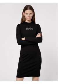 Hugo Sukienka dzianinowa Dassy 50449838 Czarny Slim Fit. Kolor: czarny. Materiał: dzianina, syntetyk #1
