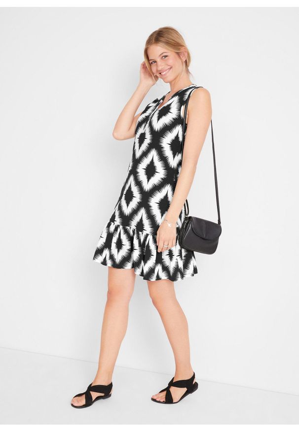 bonprix - Sukienka z dżerseju. Kolor: czarny. Materiał: jersey