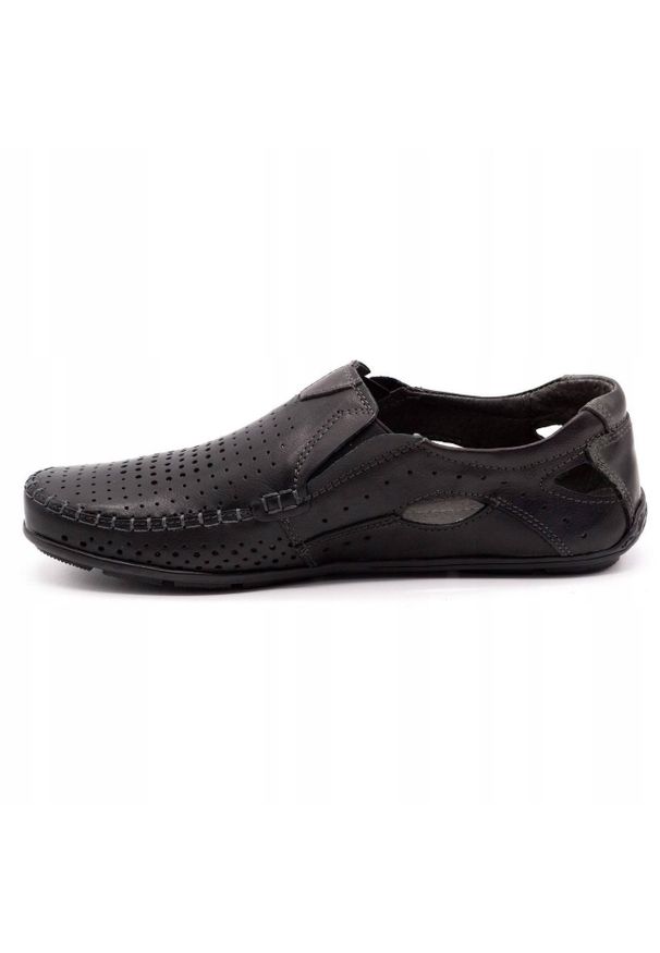 Olivier Buty męskie mokasyny 901 lato czarny lico czarne. Okazja: na co dzień. Zapięcie: bez zapięcia. Kolor: czarny. Materiał: skóra, len, materiał, guma. Sezon: lato. Styl: casual