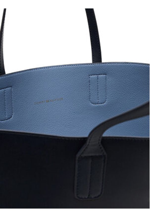 TOMMY HILFIGER - Tommy Hilfiger Torebka Th Icon AW0AW17667 Granatowy. Kolor: niebieski. Materiał: skórzane
