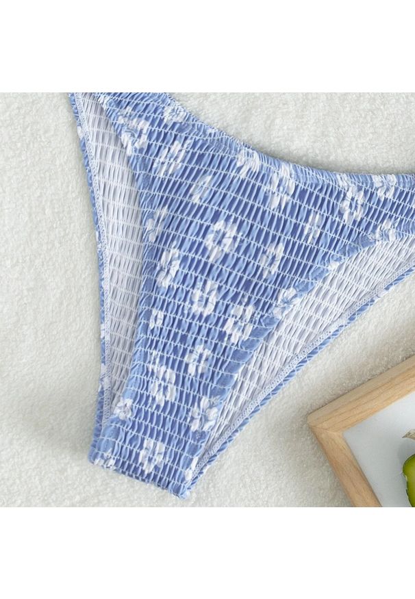 Intica - Bikini push-up plażowe z delikatnymi ramiączkami Salwa. Kolor: niebieski. Materiał: materiał