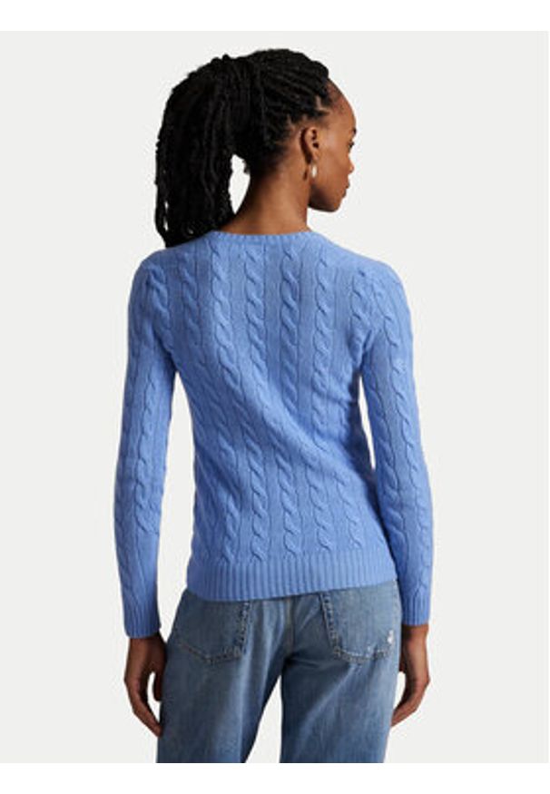 Polo Ralph Lauren Sweter 211971866004 Niebieski Slim Fit. Typ kołnierza: polo. Kolor: niebieski. Materiał: wełna