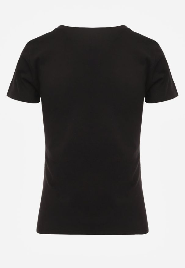 Renee - Czarny T-shirt Mirasura. Kolor: czarny. Materiał: dzianina. Długość rękawa: krótki rękaw. Długość: krótkie. Wzór: gładki