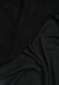 Born2be - Czarna Siateczkowa Sukienka Koktajlowa z Wiskozą na Krótki Rękaw Talogana. Okazja: na wesele, na ślub cywilny, na imprezę. Kolor: czarny. Materiał: wiskoza. Długość rękawa: krótki rękaw. Styl: wizytowy #3