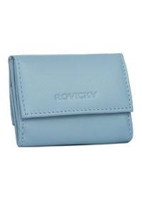 ROVICKY - Portfel damski Rovicky R-20-LFN błękitny. Kolor: niebieski. Materiał: skóra
