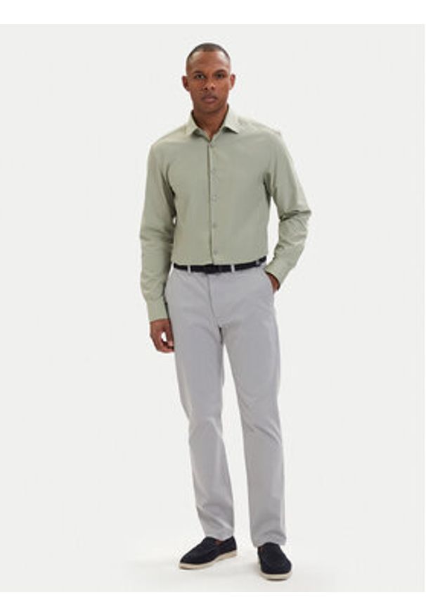 Hugo - HUGO Koszula Kenno 50289499 Zielony jasny Slim Fit. Kolor: zielony. Materiał: bawełna