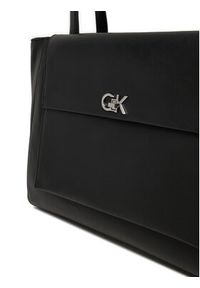 Calvin Klein Torebka Ck Medium Shopper K60K612811 Czarny. Kolor: czarny. Materiał: skórzane #5