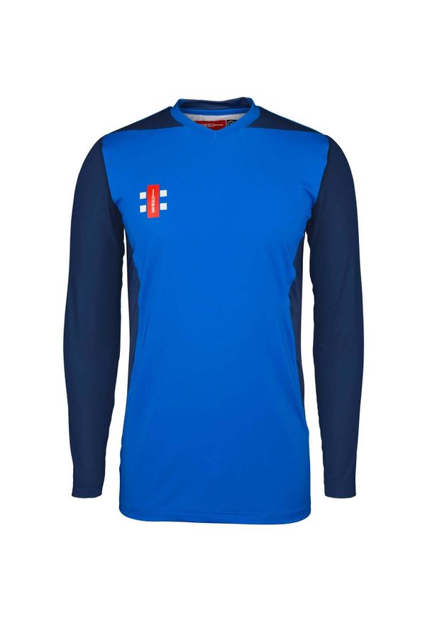 GRAY-NICOLLS - Dziecięcy dżersej z długim rękawem Gray-Nicolls T20. Kolor: niebieski. Materiał: jersey. Długość rękawa: długi rękaw. Długość: długie