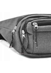 Męska Saszetka na Biodro (Nerka) - Pako Jeans - Szara. Kolor: szary. Materiał: poliester #5