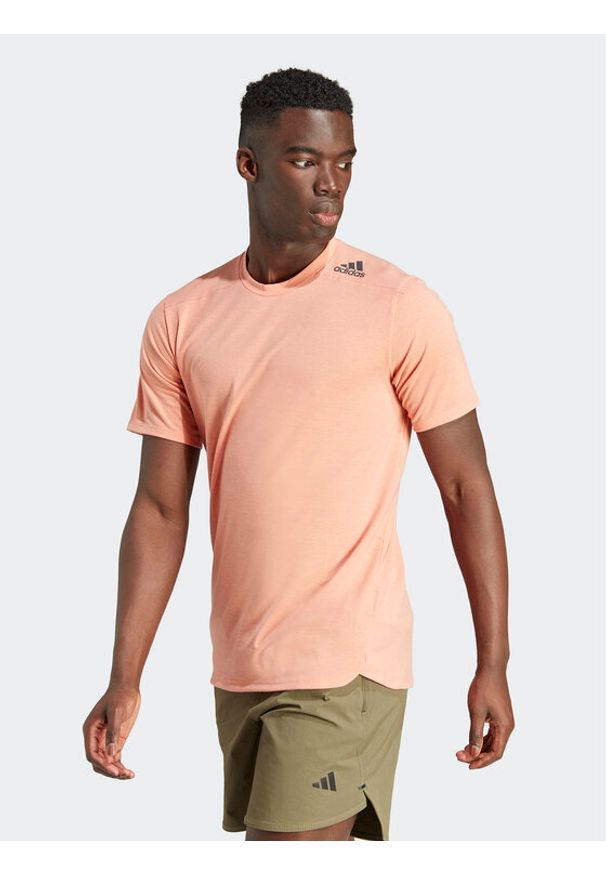 Adidas - adidas Koszulka techniczna Designed for Training IL1443 Pomarańczowy Slim Fit. Kolor: pomarańczowy. Materiał: syntetyk