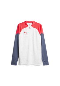 Bluza męskie Puma Individualcup 14 Zip Top. Kolor: czerwony, pomarańczowy, biały, wielokolorowy. Materiał: poliester, materiał. Długość rękawa: długi rękaw #1