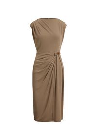 Lauren Ralph Lauren - LAUREN RALPH LAUREN Sukienka codzienna 200980221001 Brązowy Slim Fit. Okazja: na co dzień. Kolor: brązowy. Materiał: syntetyk. Typ sukienki: proste. Styl: casual #5