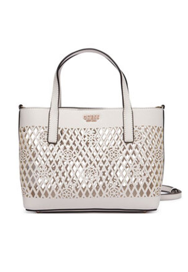 Guess Torebka Letty Mini HWPG99 11750 Biały. Kolor: biały. Materiał: skórzane
