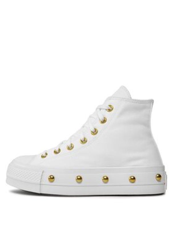 Converse Trampki Chuck Taylor All Star Lift Platform Star Studded A06787C Biały. Kolor: biały. Materiał: materiał. Obcas: na platformie