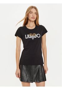 Liu Jo T-Shirt WF4416 JS923 Czarny Regular Fit. Kolor: czarny. Materiał: bawełna