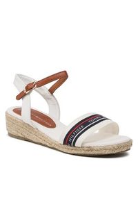 TOMMY HILFIGER - Tommy Hilfiger Espadryle Rope Wedge T3A7-32777-0048X100 S Biały. Kolor: biały. Materiał: materiał #5