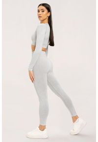 GYM GLAMOUR - Legginsy fitness damskie Gym Glamour sprane. Kolor: biały. Sport: fitness