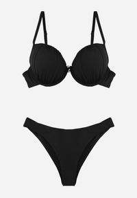 Born2be - Czarne Bikini Marszczony Biustonosz i Klasyczne Majtki Figi Mhyrera. Kolekcja: plus size. Kolor: czarny #2