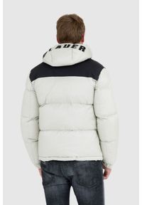 Blauer USA - BLAUER Szara kurtka męska Cooper z logo na kapturze, Rozmiar XL. Kolor: szary