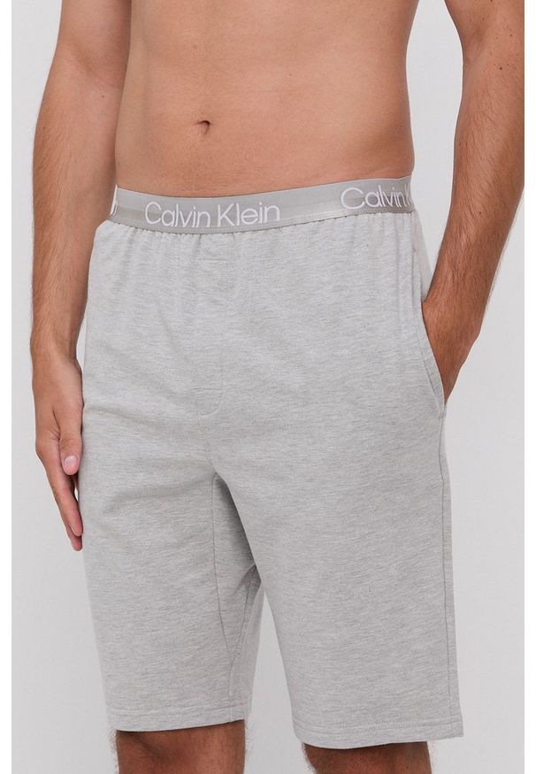 Calvin Klein Underwear Szorty piżamowe męskie kolor szary gładka. Kolor: szary. Materiał: włókno, dzianina. Wzór: gładki