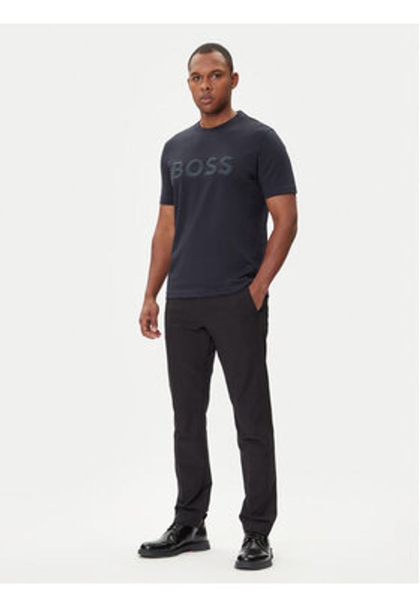 BOSS T-Shirt Iconic Zone 50548411 Granatowy Regular Fit. Kolor: niebieski. Materiał: bawełna